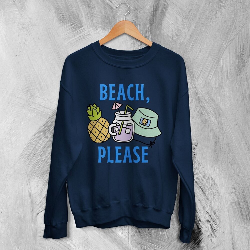 Beach Sweatshirt Beach Please Sweater Y2K Summer Vacation 17